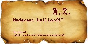 Madarasi Kalliopé névjegykártya